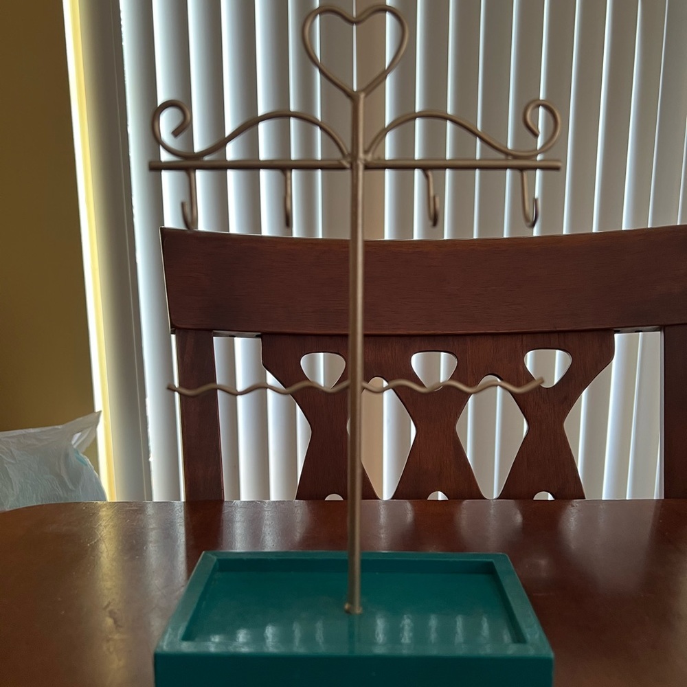 Teal and Silver Jewelry Organizer (Neclaces, Rings, Earrings)